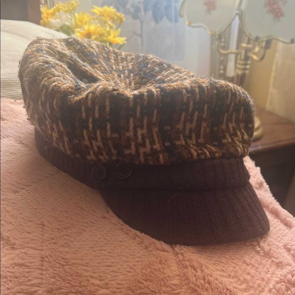 Brown Tweed women Cap